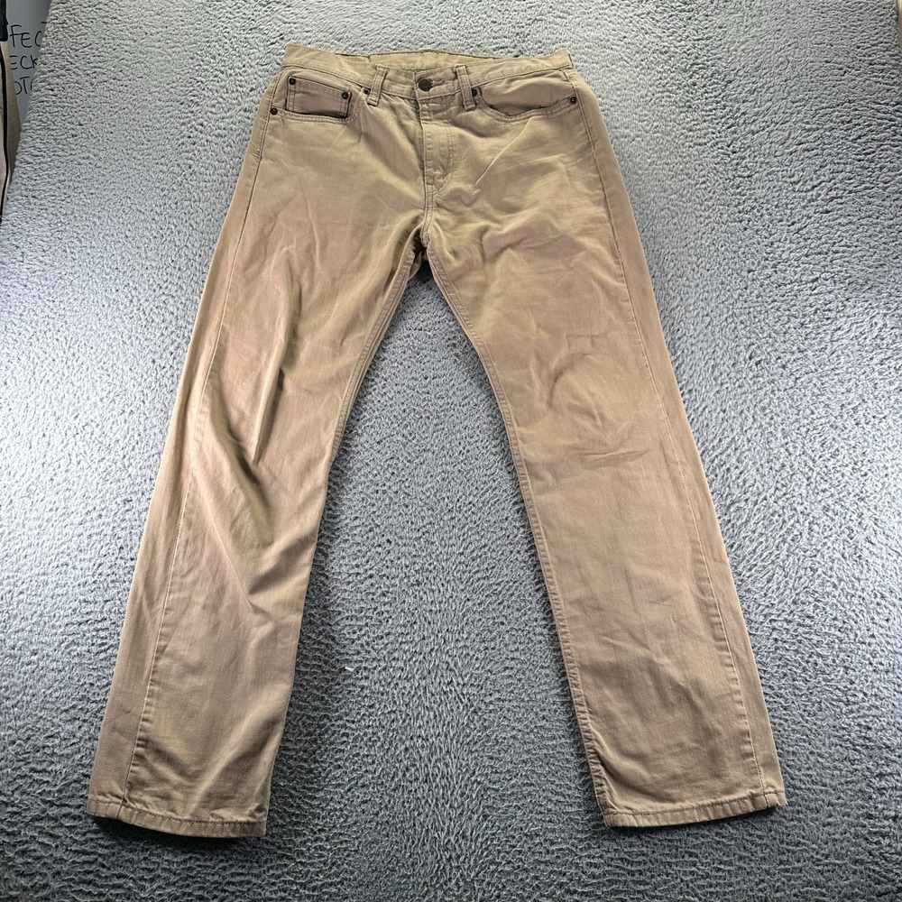 Levi's 505 Pant Men's 31x32 Brown Cotton Khakis Straight Workwear Utility Travel